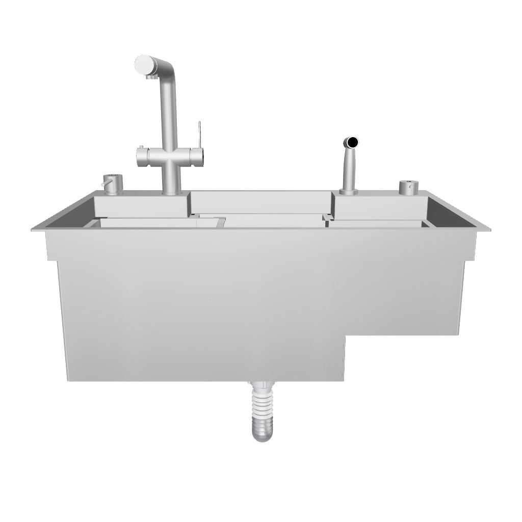 Tarja de Cocina 83 cm Una Tina Acabado Oxford PVD cepillado | HEIM HK 83 NA 3
